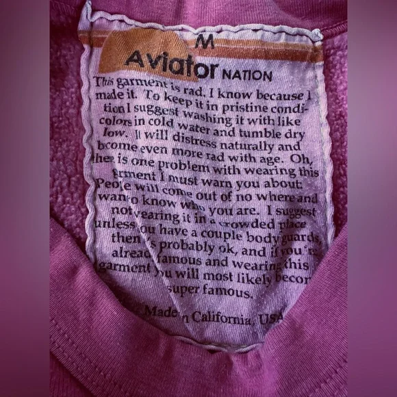 Aviator Nation Bolt Neon 5 Stripe Crew Neck Sweatshirt - Picture 6 of 7